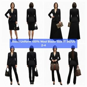 Gucci Uniform 100% Wool Blazer Size IT 36/US 2-4